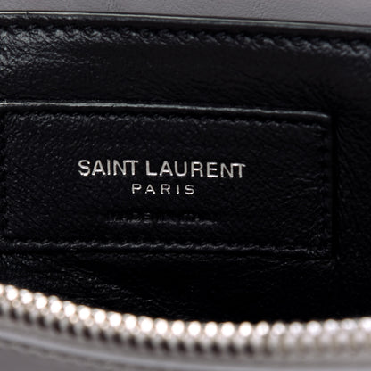 Saint Laurent Calfskin Y Quilted Monogram Small Loulou Chain Satchel Granite 9 of 19