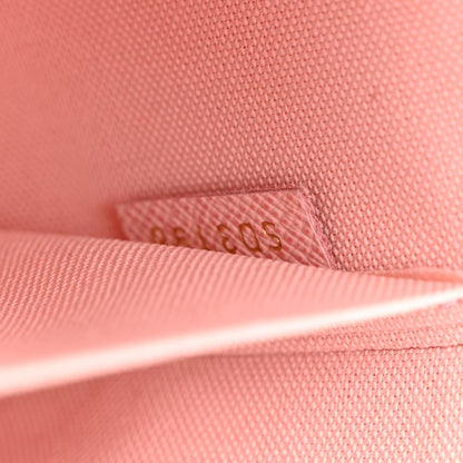 Louis Vuitton Damier Azur Pochette Felicie Chain Wallet Rose Ballerine 9 of 12