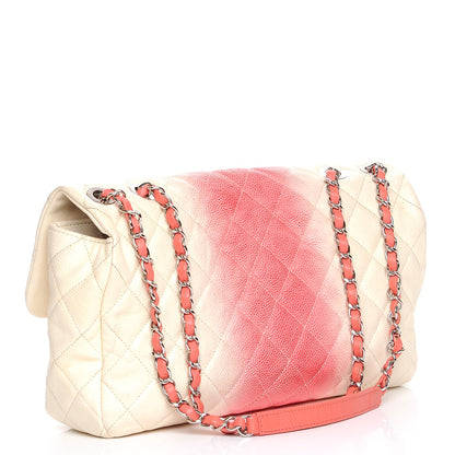 Chanel Caviar Quilted Ombre Jumbo Single Flap White Rose Pink 3 of 8