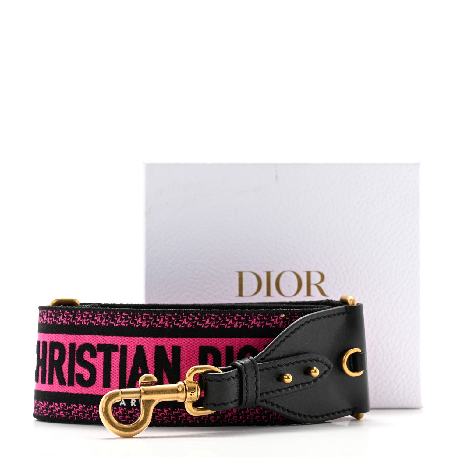 Christian Dior Canvas Embroidered Shoulder Strap Fuchsia Bleu 5 of 5