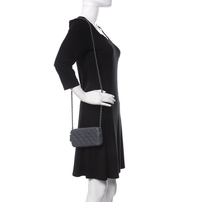 Chanel Caviar Quilted Small Clutch With Chain Grey 2 of 12