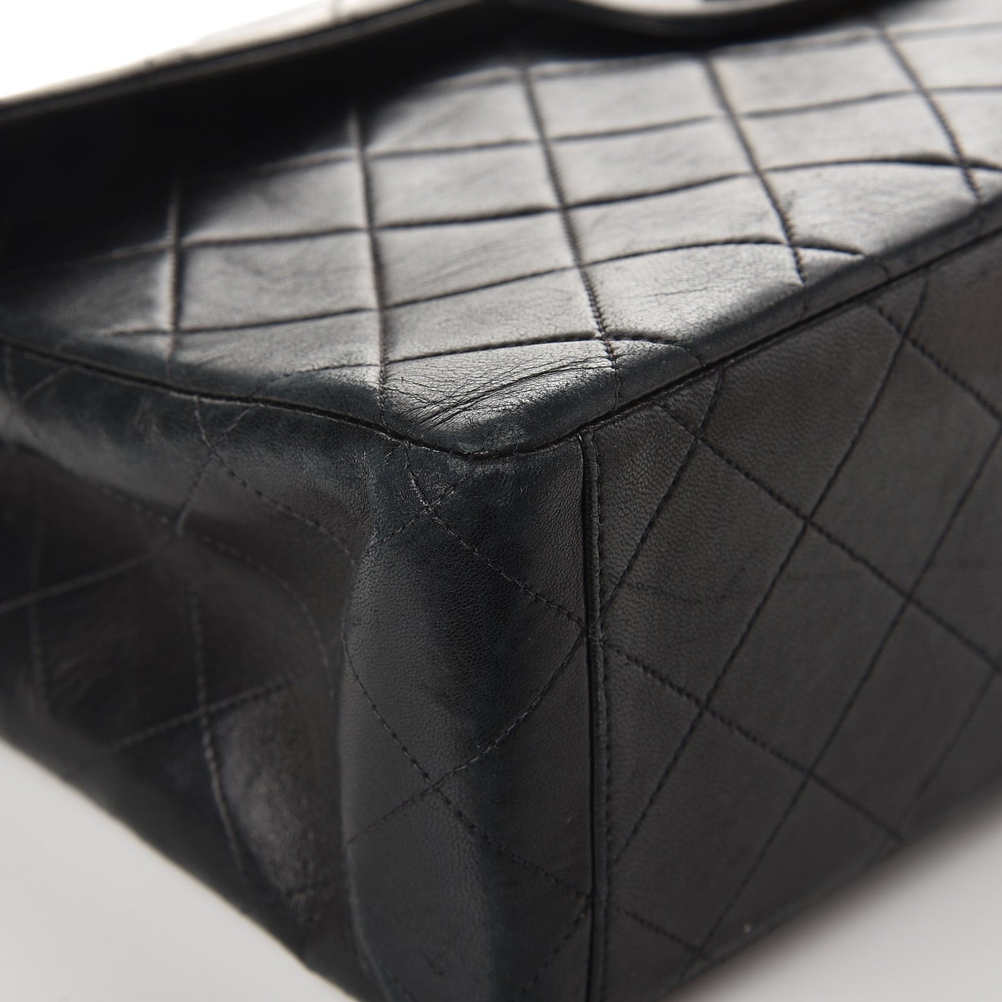 Lambskin Quilted XL Jumbo Single Flap Black