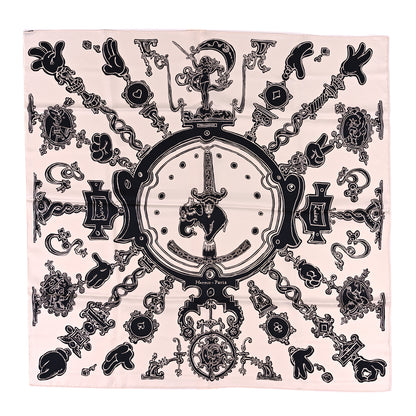 Hermes Silk Serio Ludere Scarf 90 White Black 1 of 4