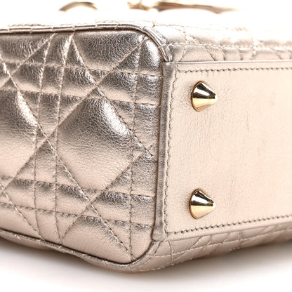 Christian Dior Metallic Lambskin Cannage Small My ABCDior Lady Dior Gold 10 of 11