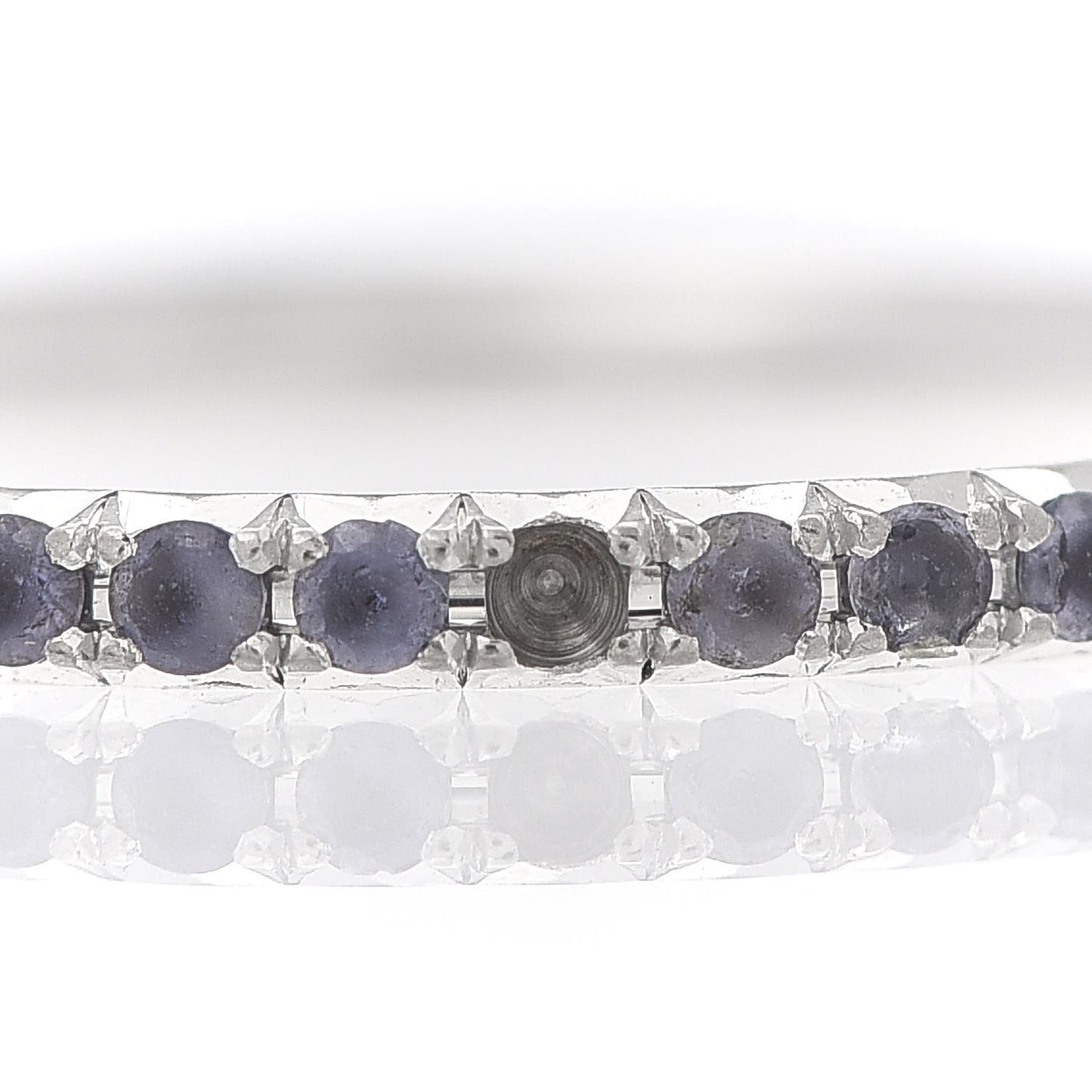 18K White Gold Amethyst Metro Eternity Band Ring 48 4.5