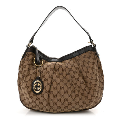 Gucci Monogram Medium Sukey Hobo Dark Brown 1 of 14