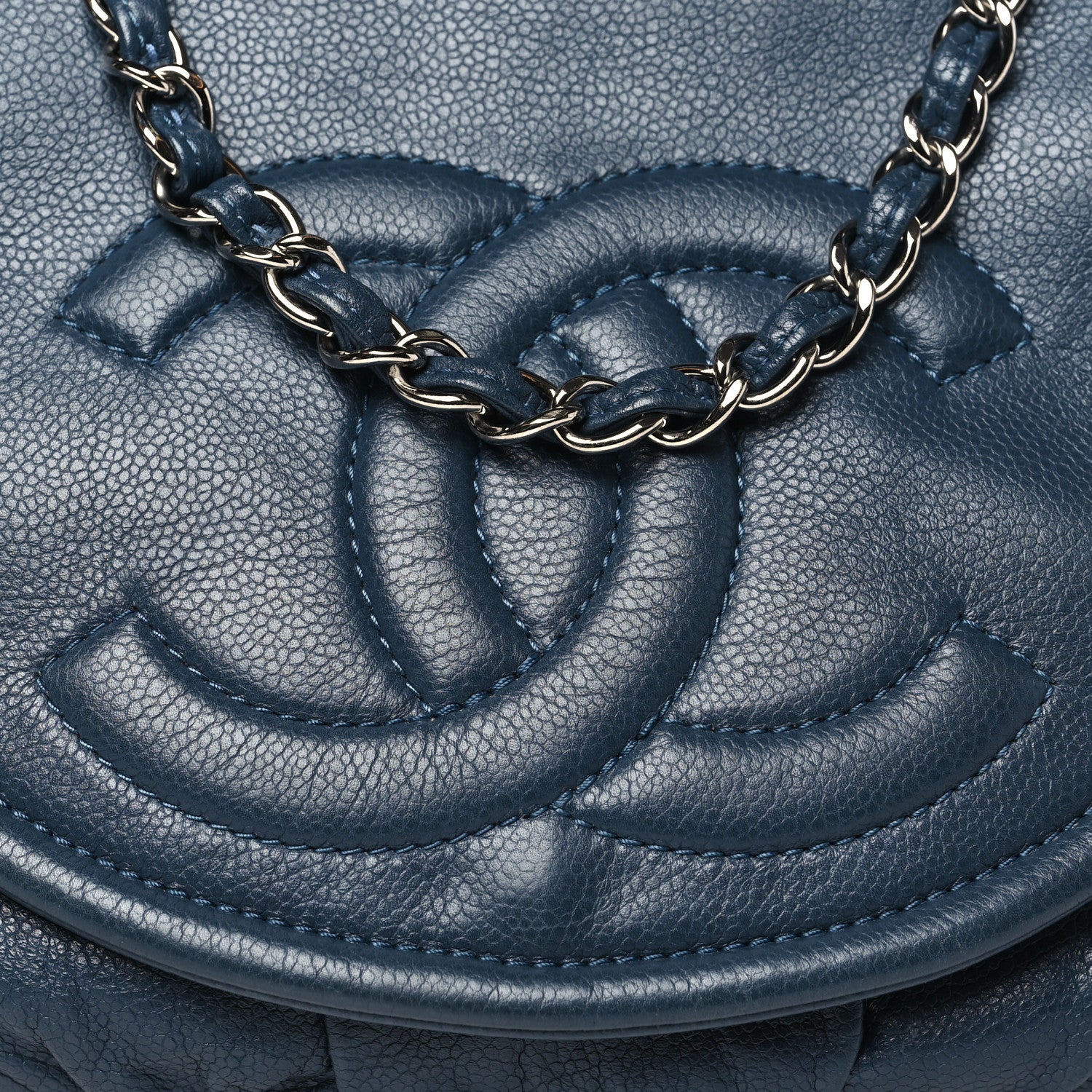 Chanel Caviar Large Half Moon Flap Navy 8 of 11