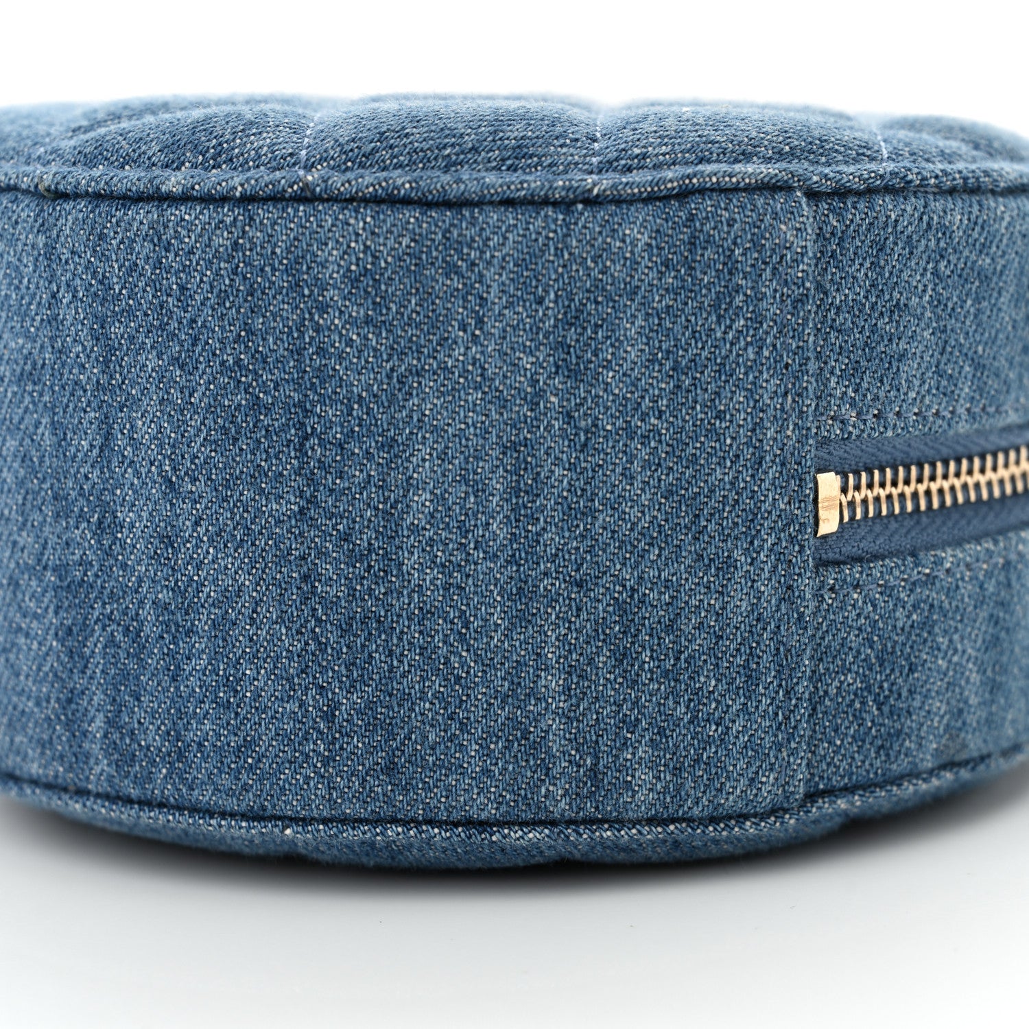 Chanel Denim Quilted Round Pearl Crush Clutch With Chain Blue 10 of 11