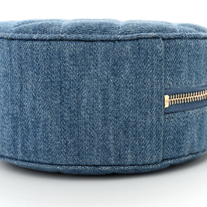 Chanel Denim Quilted Round Pearl Crush Clutch With Chain Blue 10 of 11