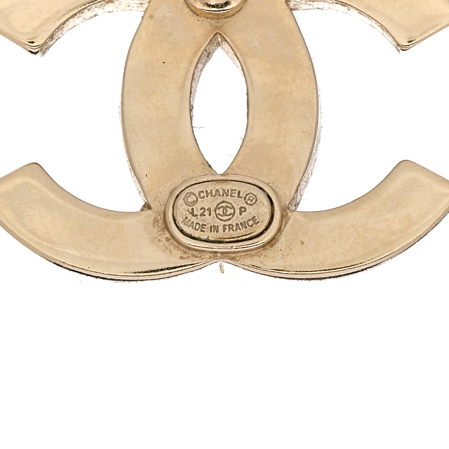 Baguette Crystal Logo CC Earrings Gold
