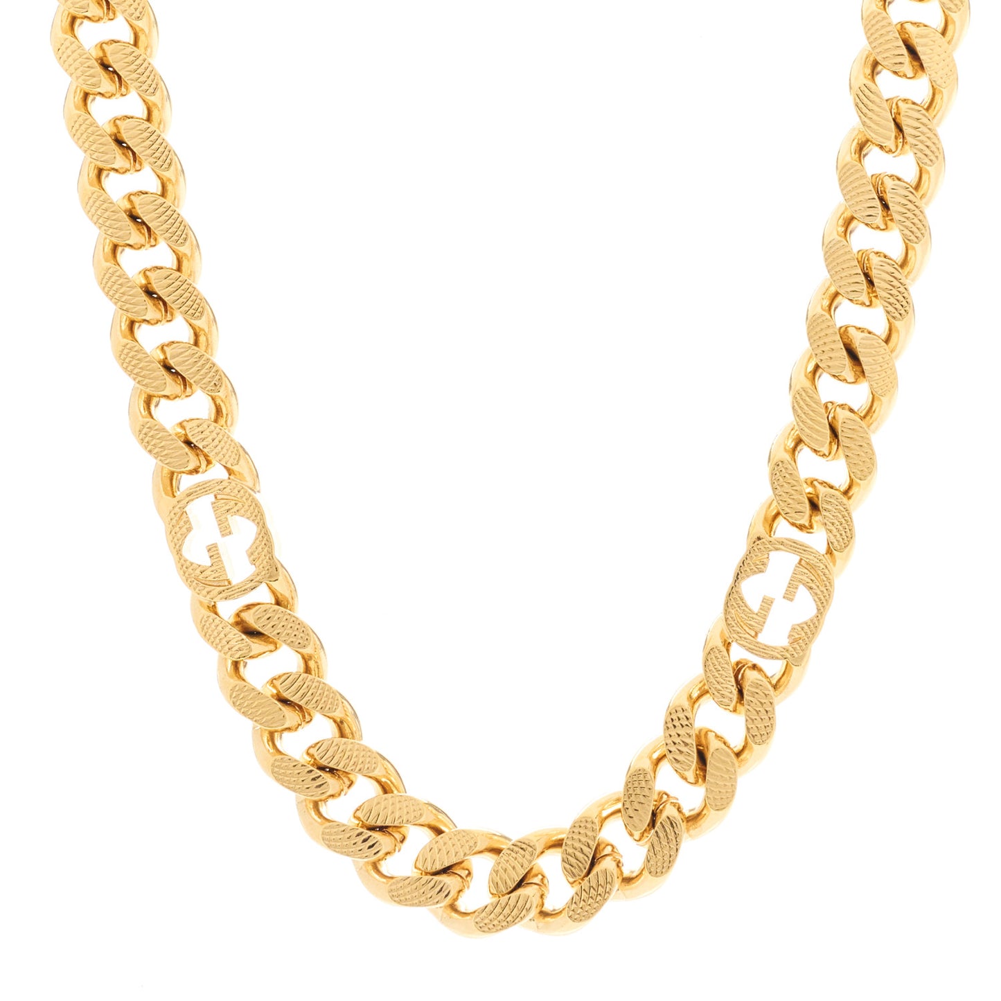 Interlocking G Script Choker Necklace Gold