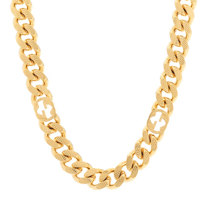 Gucci Interlocking G Script Choker Necklace Gold 1 of 5