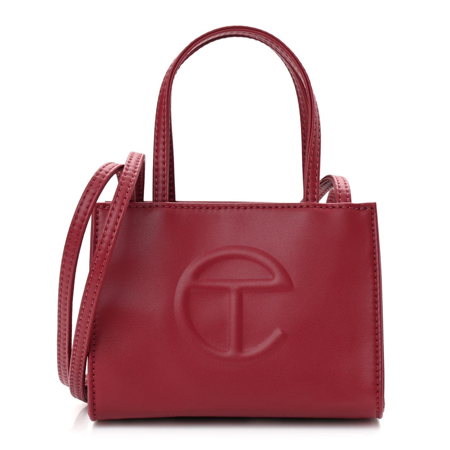 Vegan Leather Small Shopping Bag Oxblood