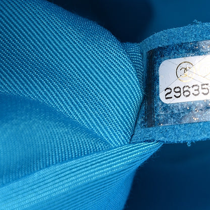 Chanel Silk Chain Printed Medium Single Flap Blue 6 of 8