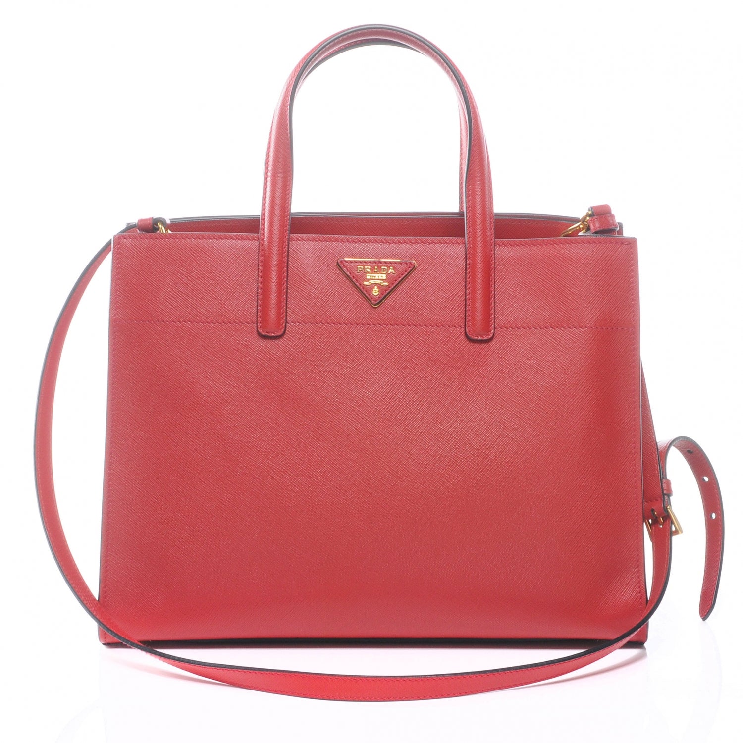 Prada Saffiano Soft Tote Fuoco 1 of 7