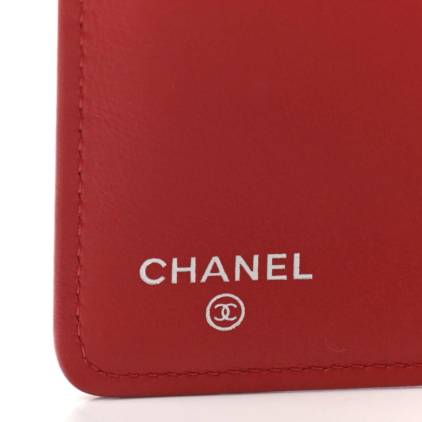 Calfskin Chevron Quilted Boy Yen Wallet Dark Red