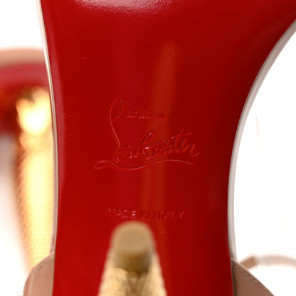 Christian Louboutin Patent Galva Lipqueen 100 Sandals 37 Nude Gold 10 of 16