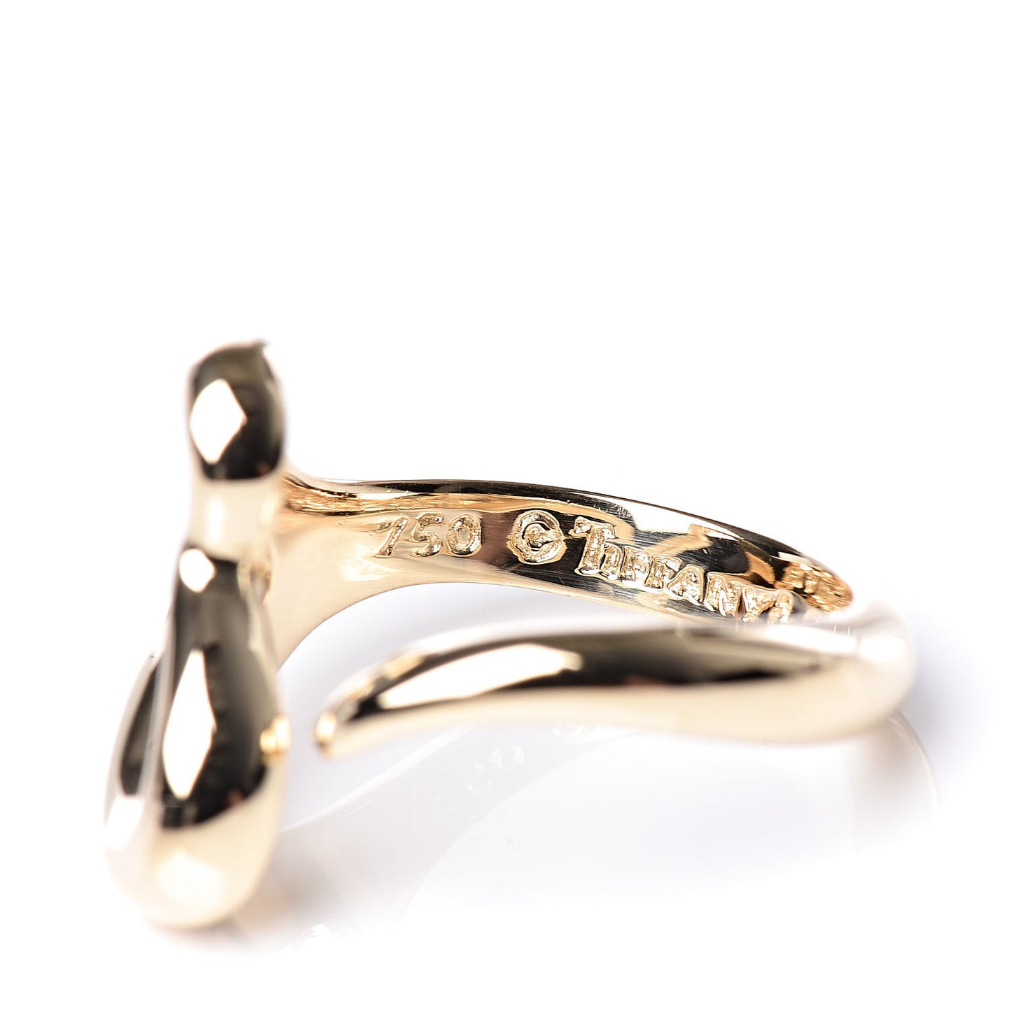18K Yellow Gold Small Elsa Peretti Open Heart Ring 49 5