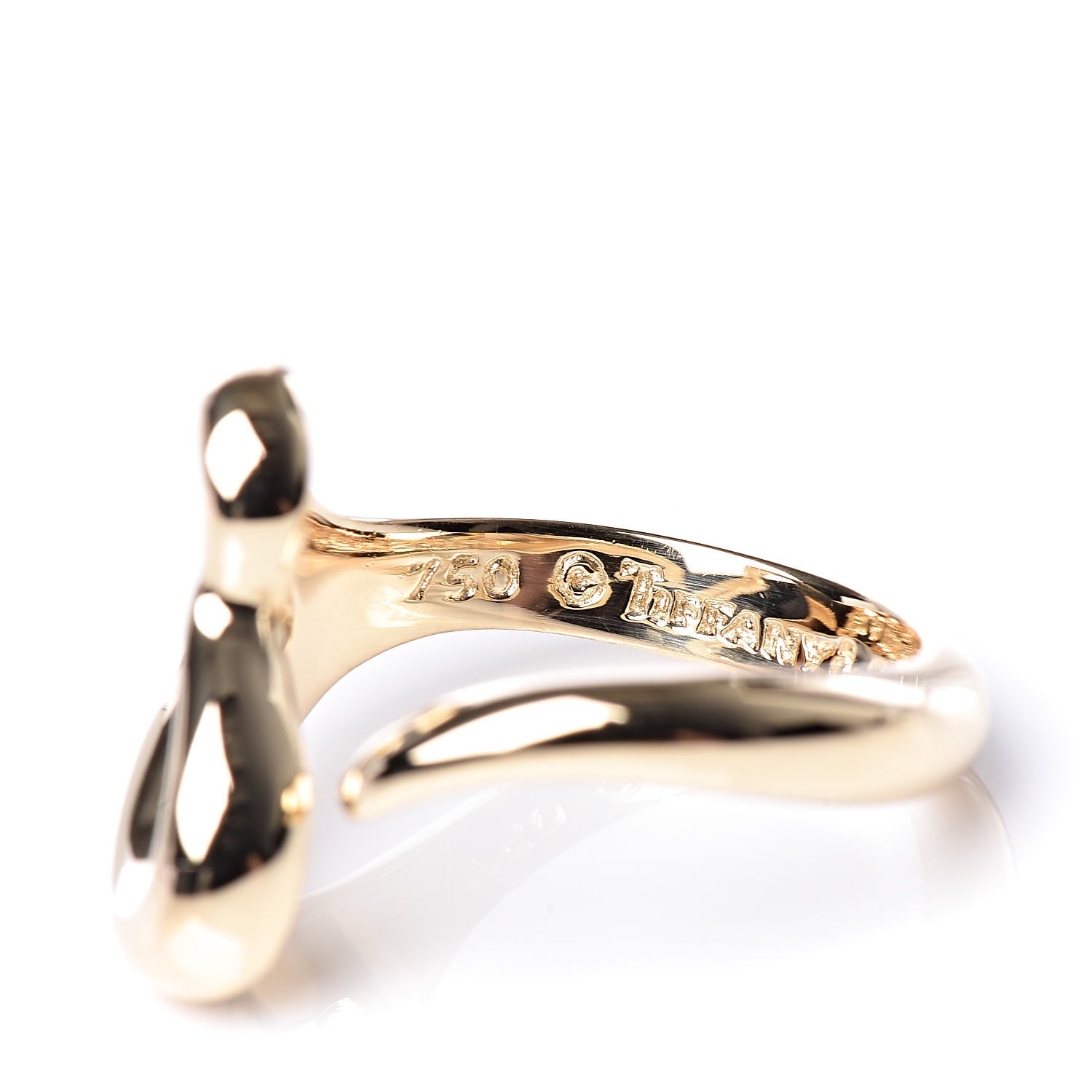 Tiffany 18K Yellow Gold Small Elsa Peretti Open Heart Ring 49 5 4 of 5