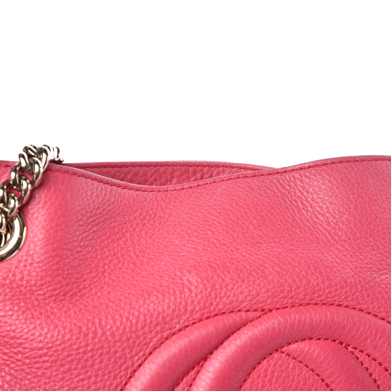 Gucci Pebbled Calfskin Medium Soho Chain Shoulder Bag Pink 19 of 23