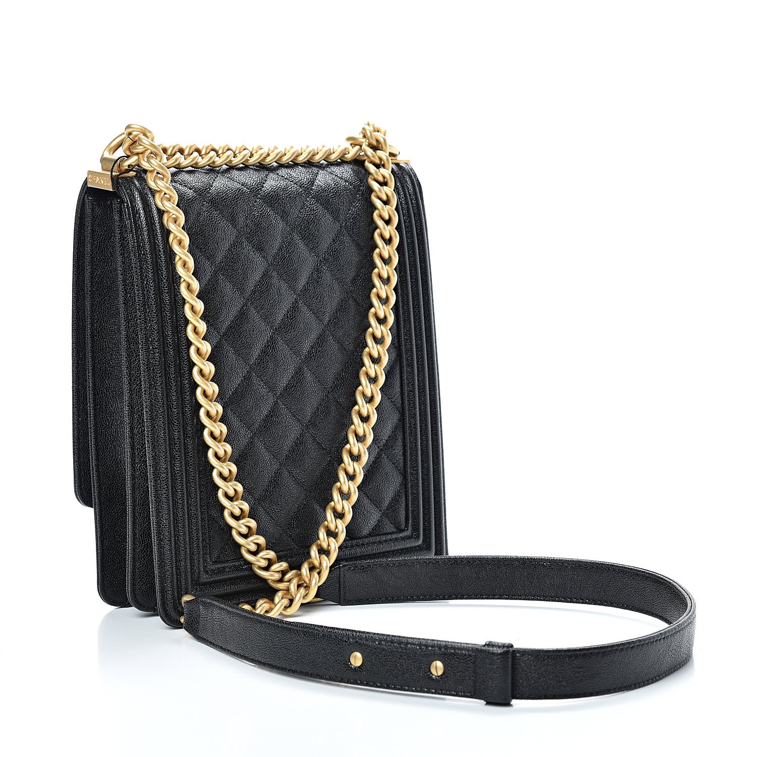 Chanel Caviar Quilted North South Boy Flap Black 2 of 10