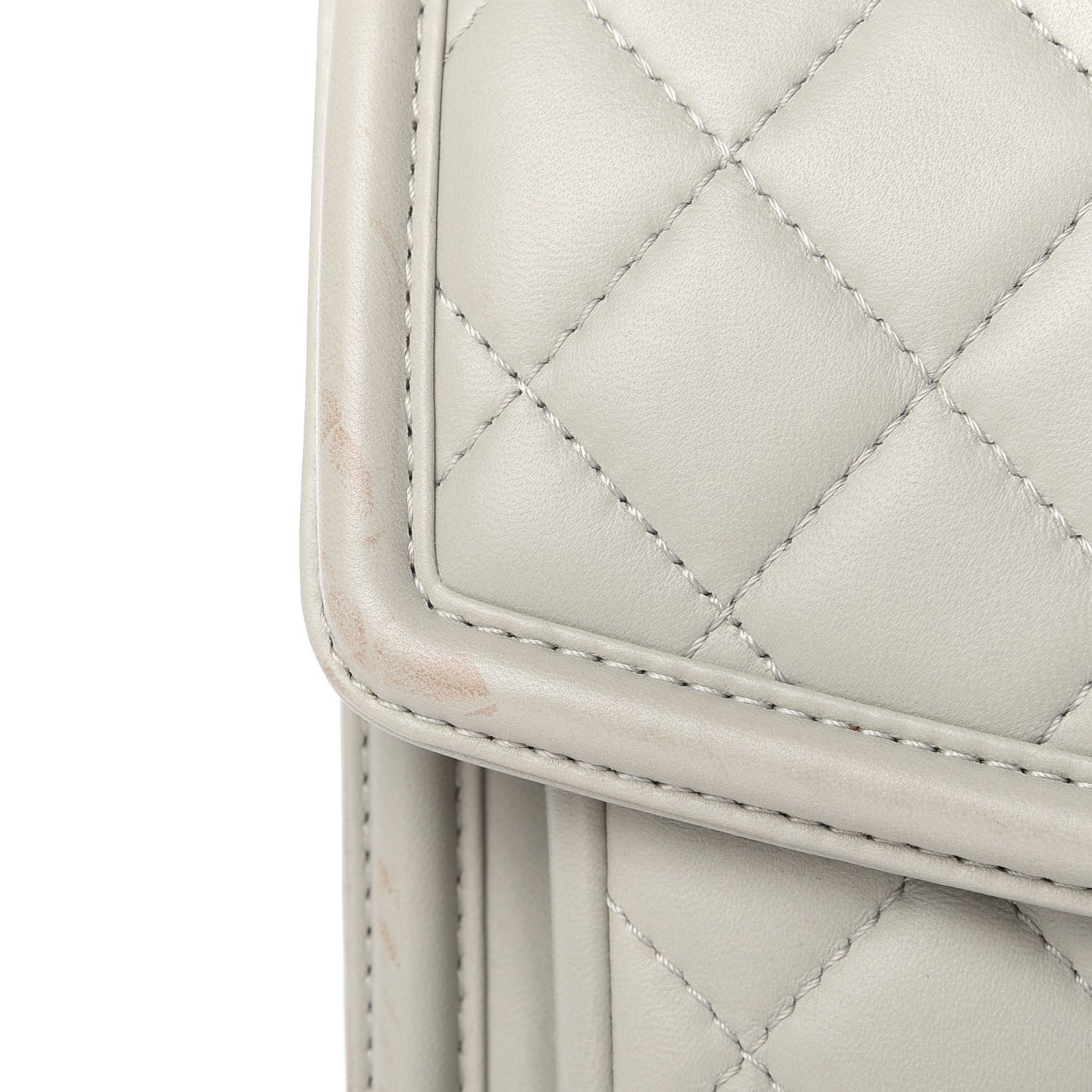 Chanel Lambskin Quilted Large Geometric Flap Grey 12 of 14