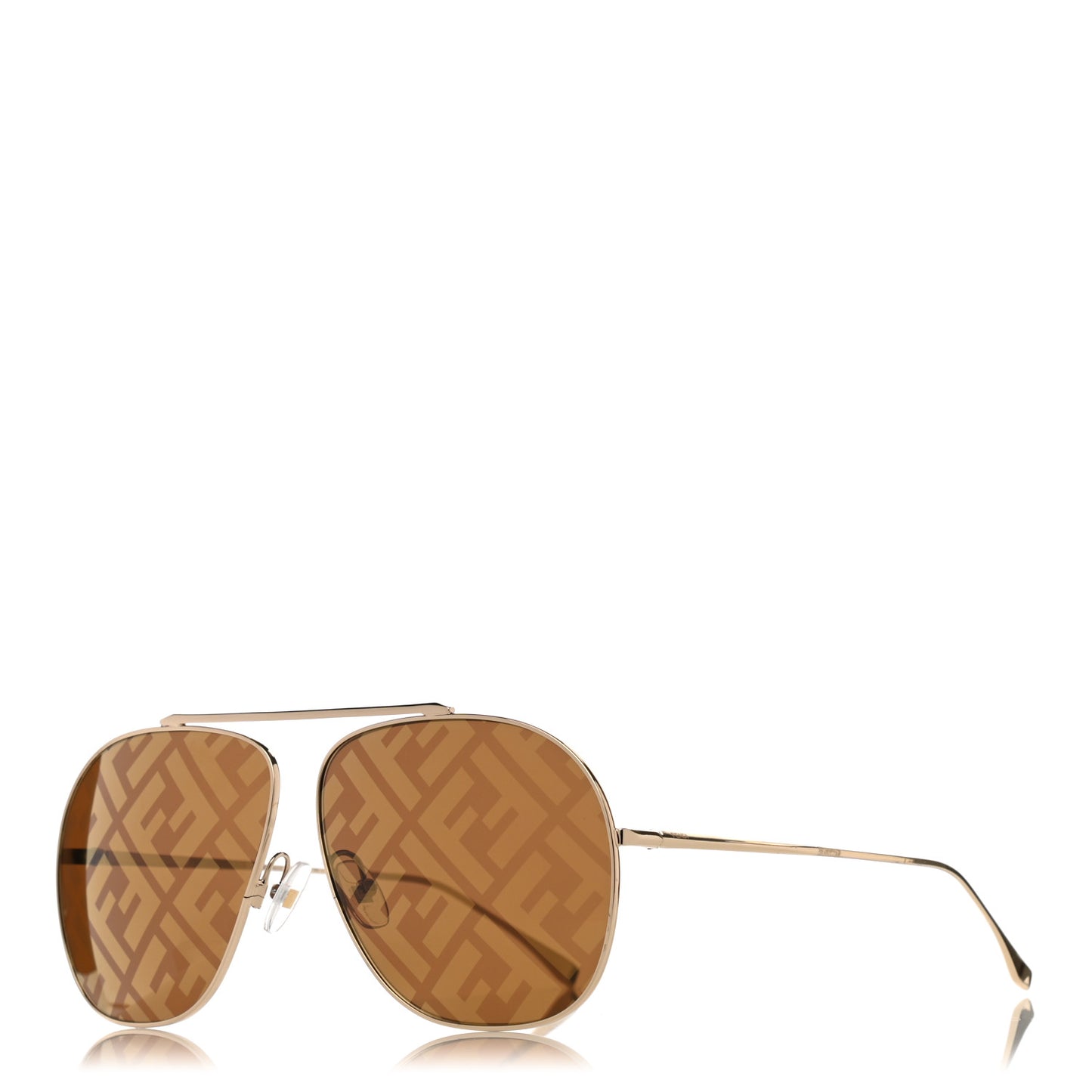 Metal Fendi Forever Aviator Sunglasses FF0407/G/S Gold