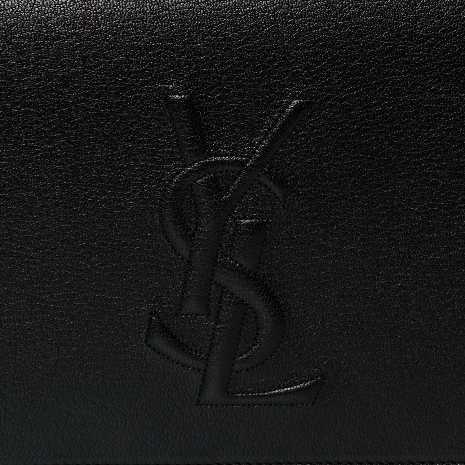 Saint Laurent Calfskin Monogram Large Belle De Jour Clutch Black 7 of 9