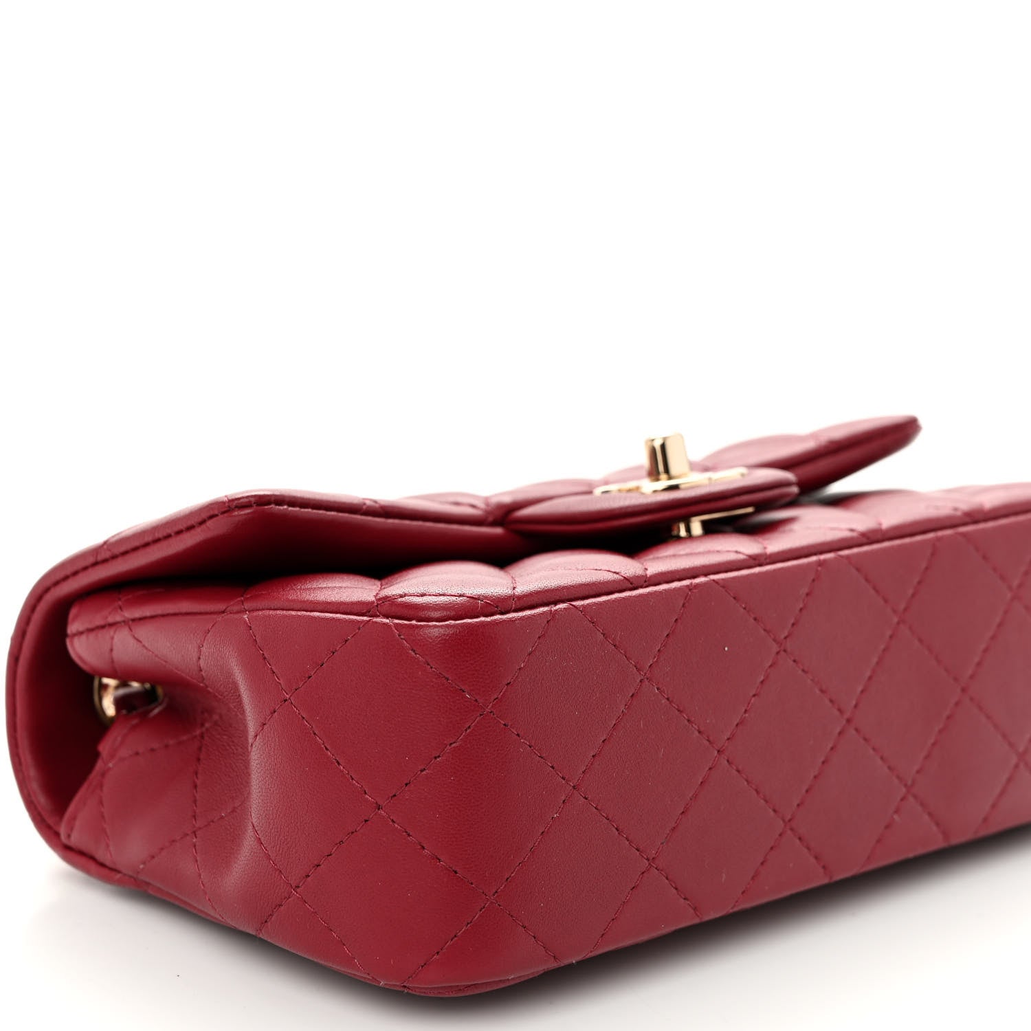 Chanel Lambskin Quilted Mini Rectangular Flap Burgundy 9 of 10