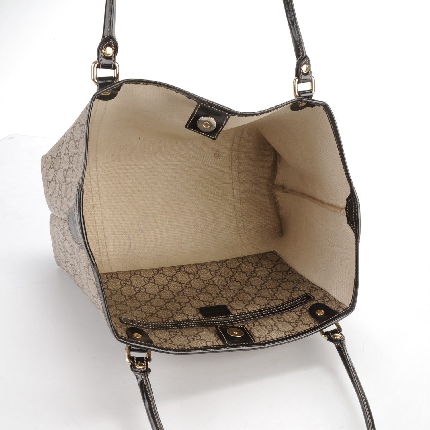 Gucci GG Plus Monogram Tattoo Heart Medium Joy Tote Dark Brown 5 of 13