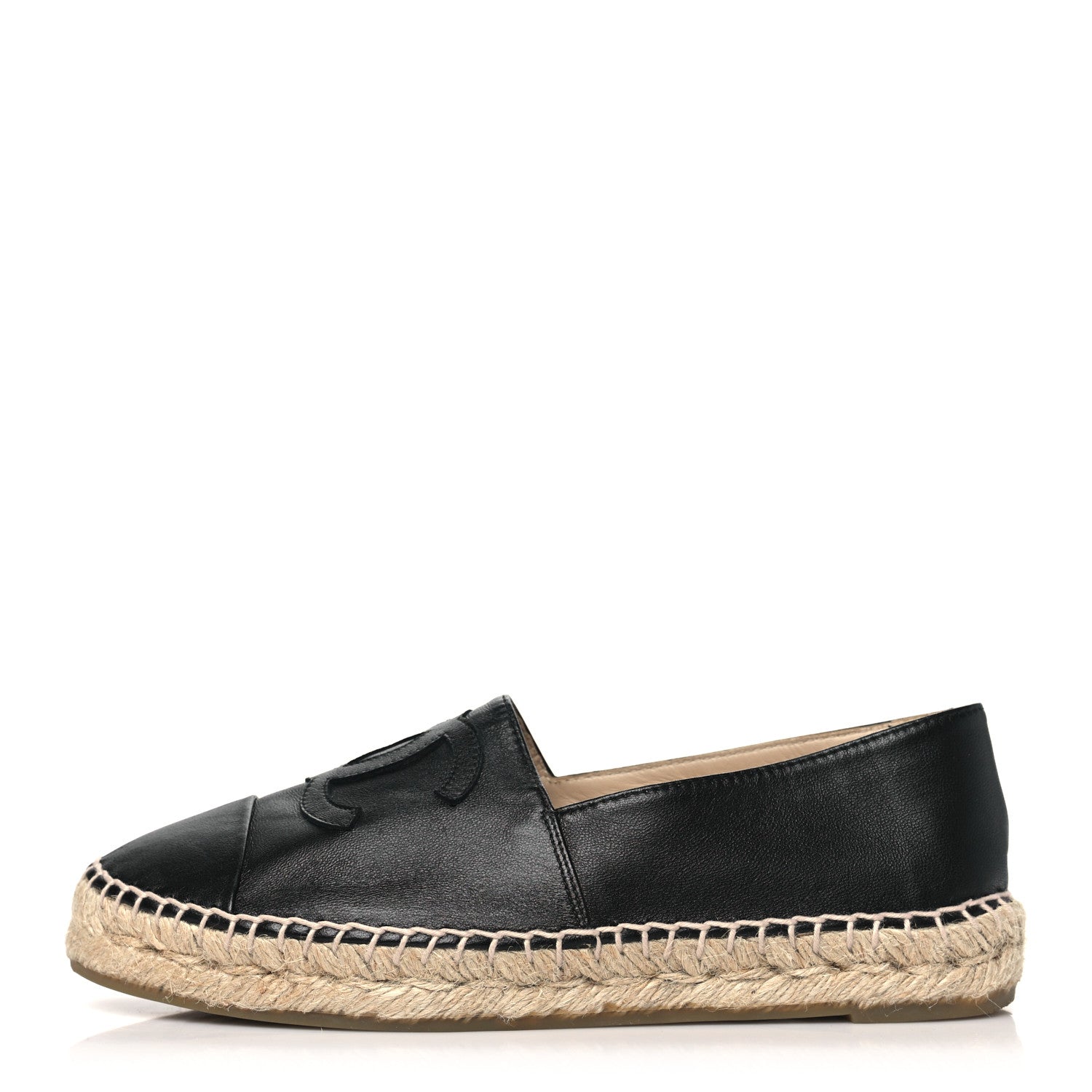 Chanel Lambskin CC Espadrilles 38 Black 1 of 10