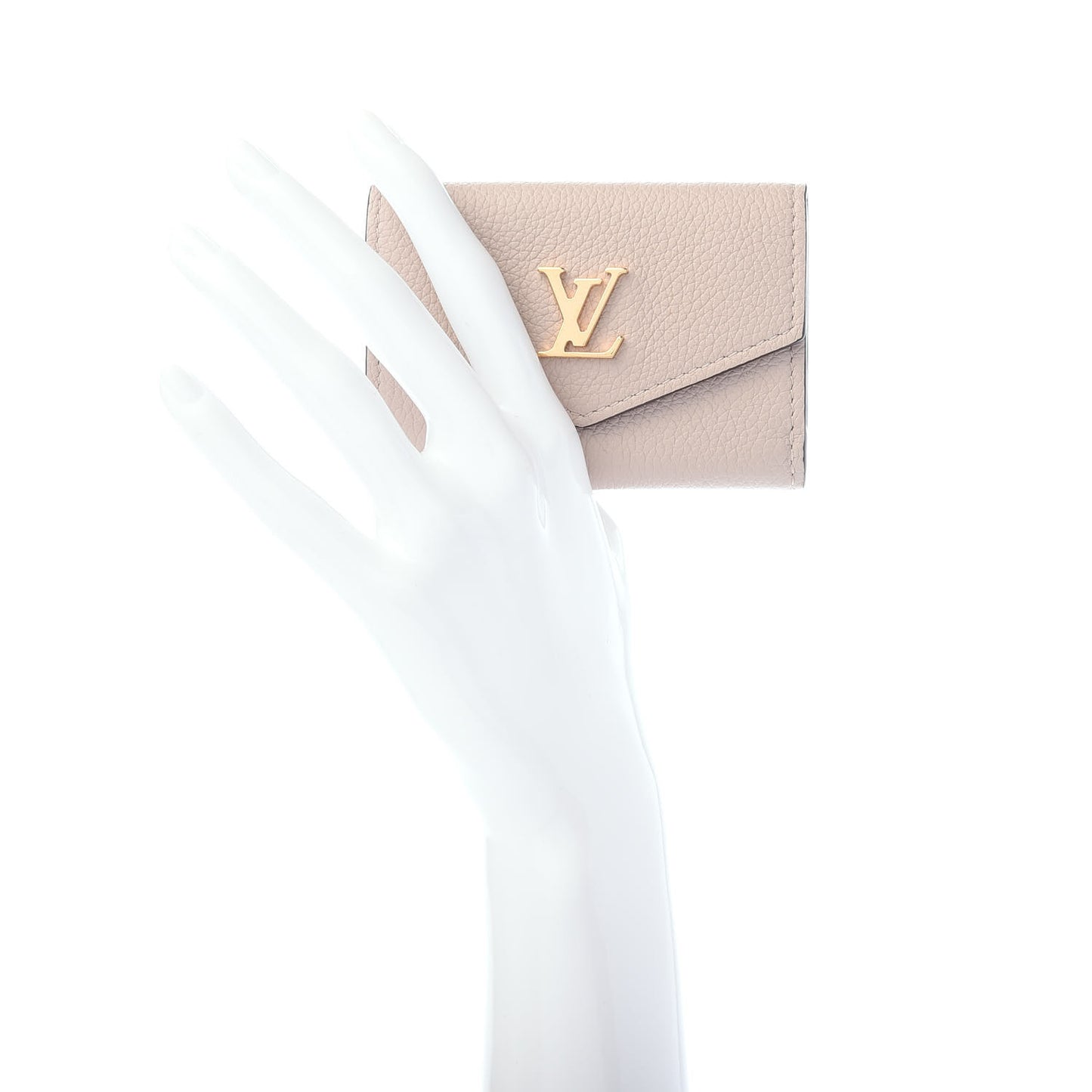 Calfskin Lockmini Wallet Greige