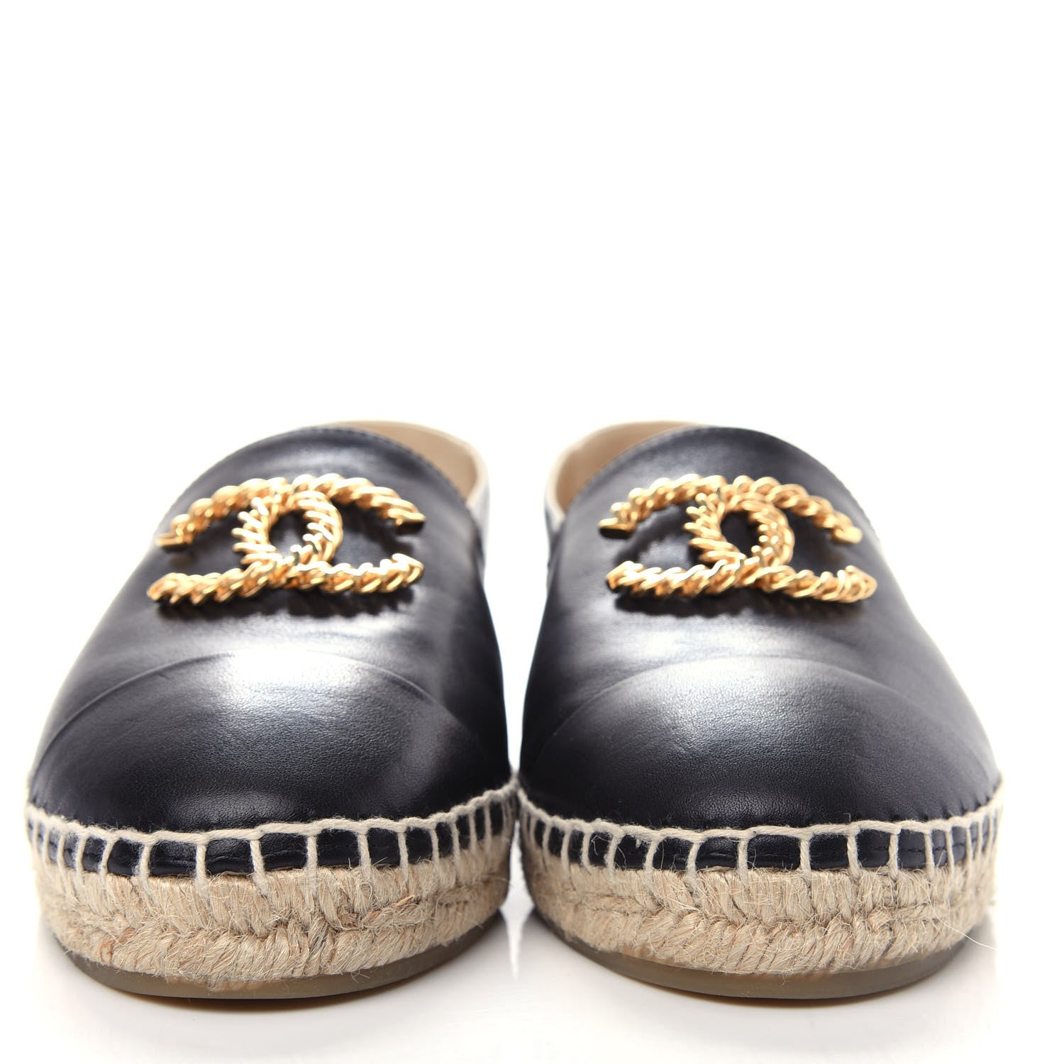 Chanel Calfskin Chain CC Espadrilles 38 Black 2 of 11