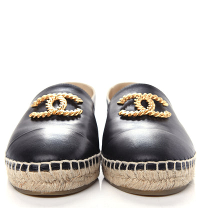 Chanel Calfskin Chain CC Espadrilles 38 Black 2 of 11