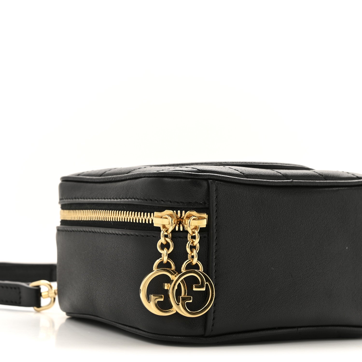 Gucci Sakai Be Green Calfskin Diagonal Stitched Blondie Top Handle Bag Black 9 of 12