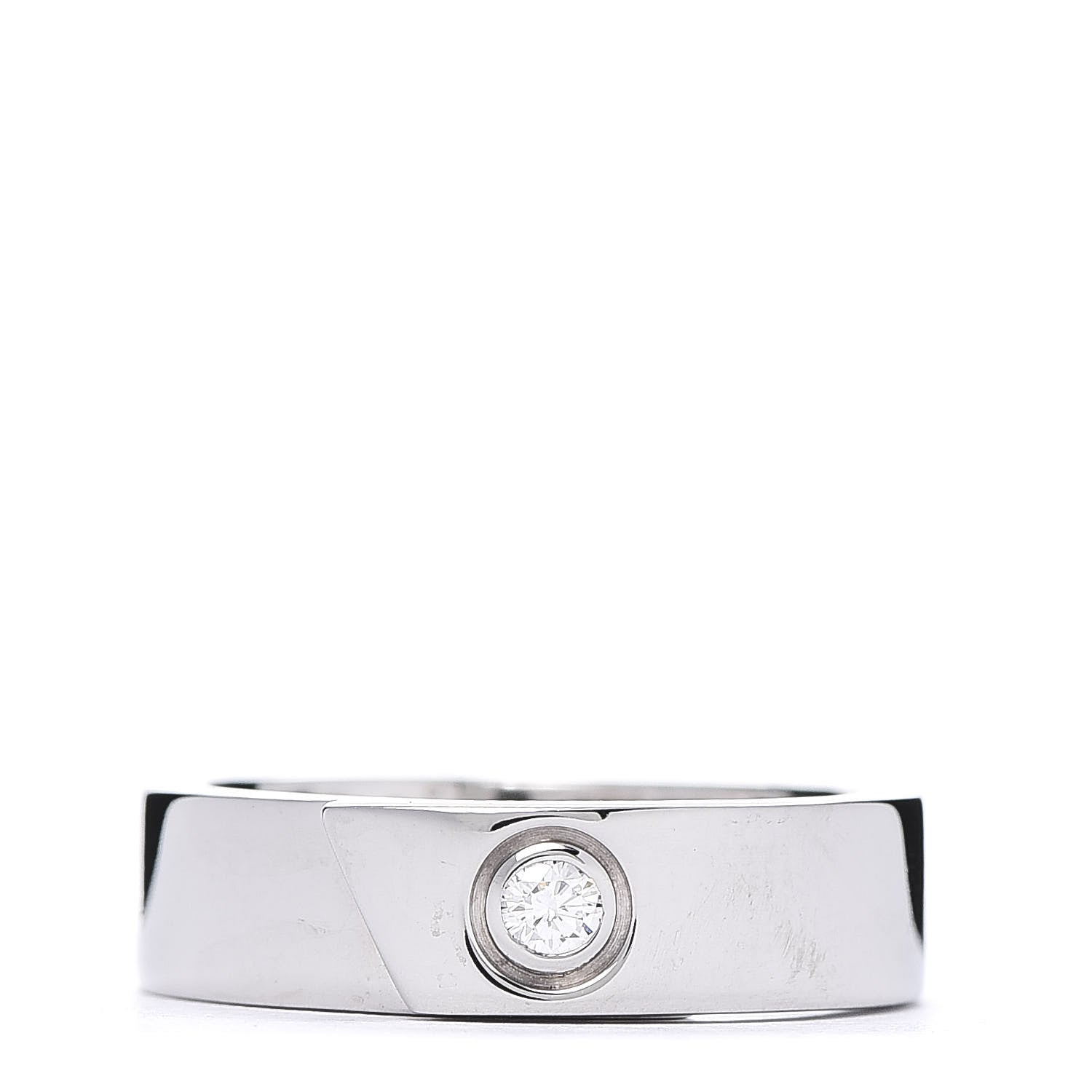 Cartier 18K White Gold Diamond Anniversary Band Ring 54 6.75 1 of 5