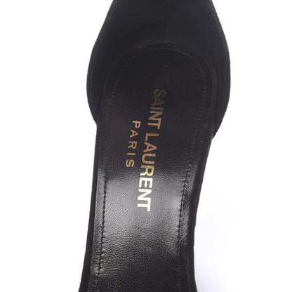 Saint Laurent Suede Lila Wedge Sandals 36.5 Black 6 of 9