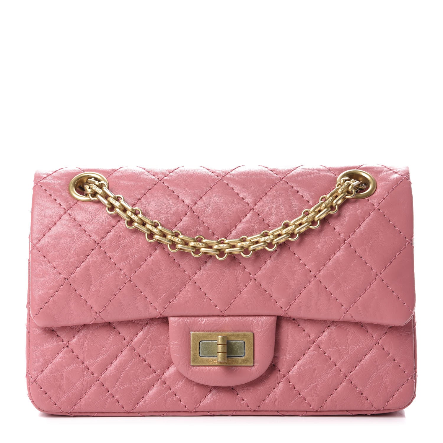 Chanel Aged Calfskin Quilted 2.55 Reissue Mini Flap Pink 1 of 11