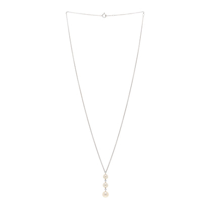 Mikimoto 18K White Gold Diamond Akoya Pearl 5.5-7mm Drop Pendant Necklace 3 of 4