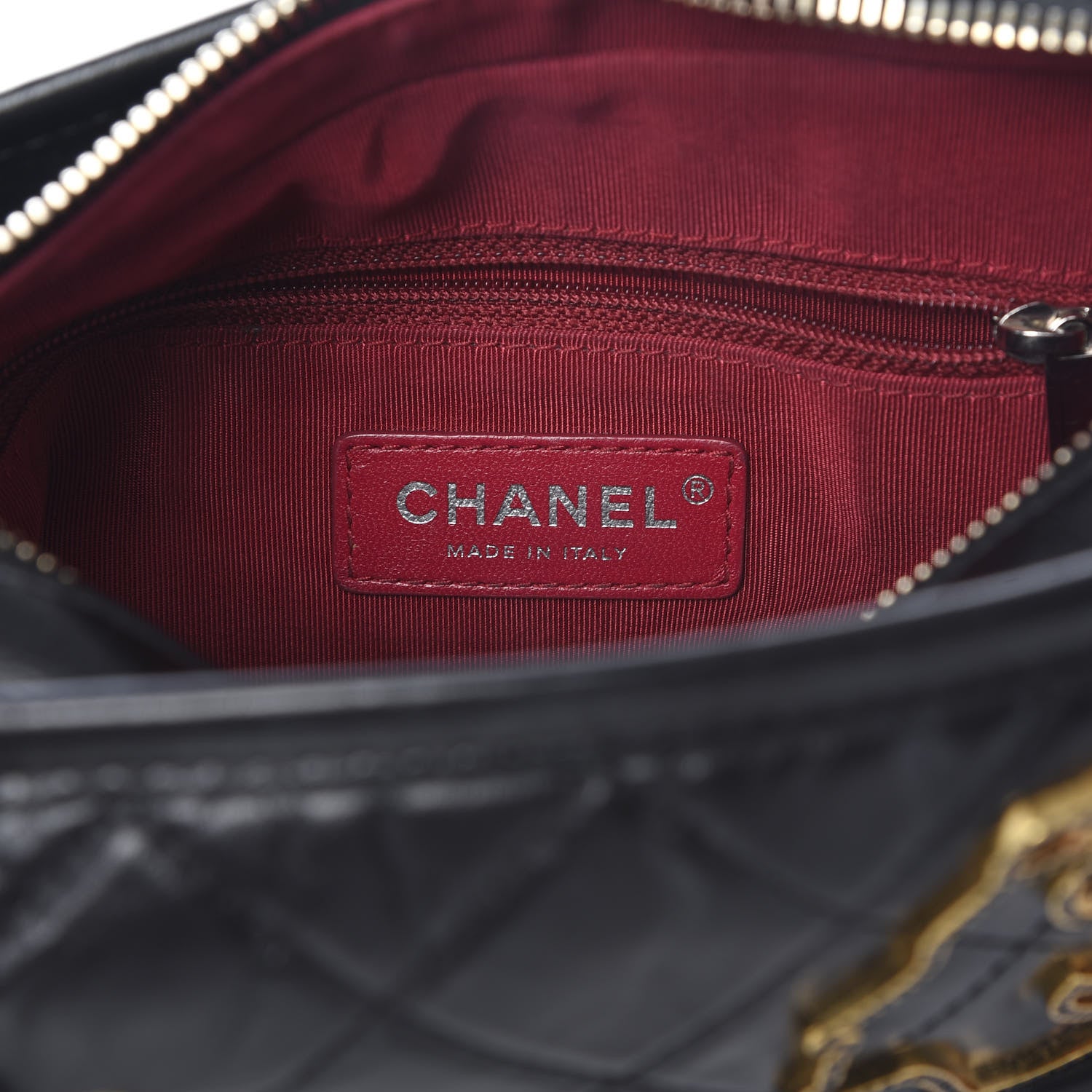 Chanel Aged Calfskin Quilted Charms Small Gabrielle Hobo Black 5 of 9