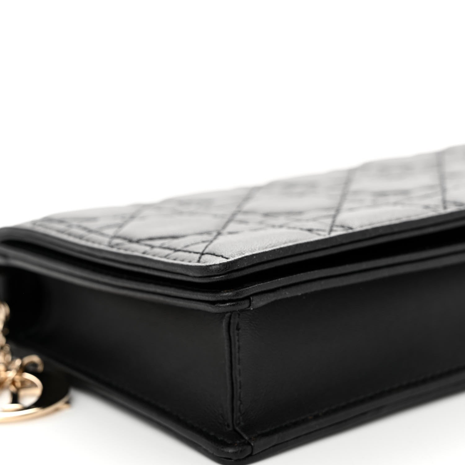 Christian Dior Lambskin Cannage Lady Dior Pouch Black 9 of 10
