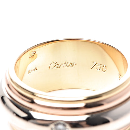 Cartier 18K Pink Yellow White Gold Diamond Spinner Band Ring 52 6 5 of 6