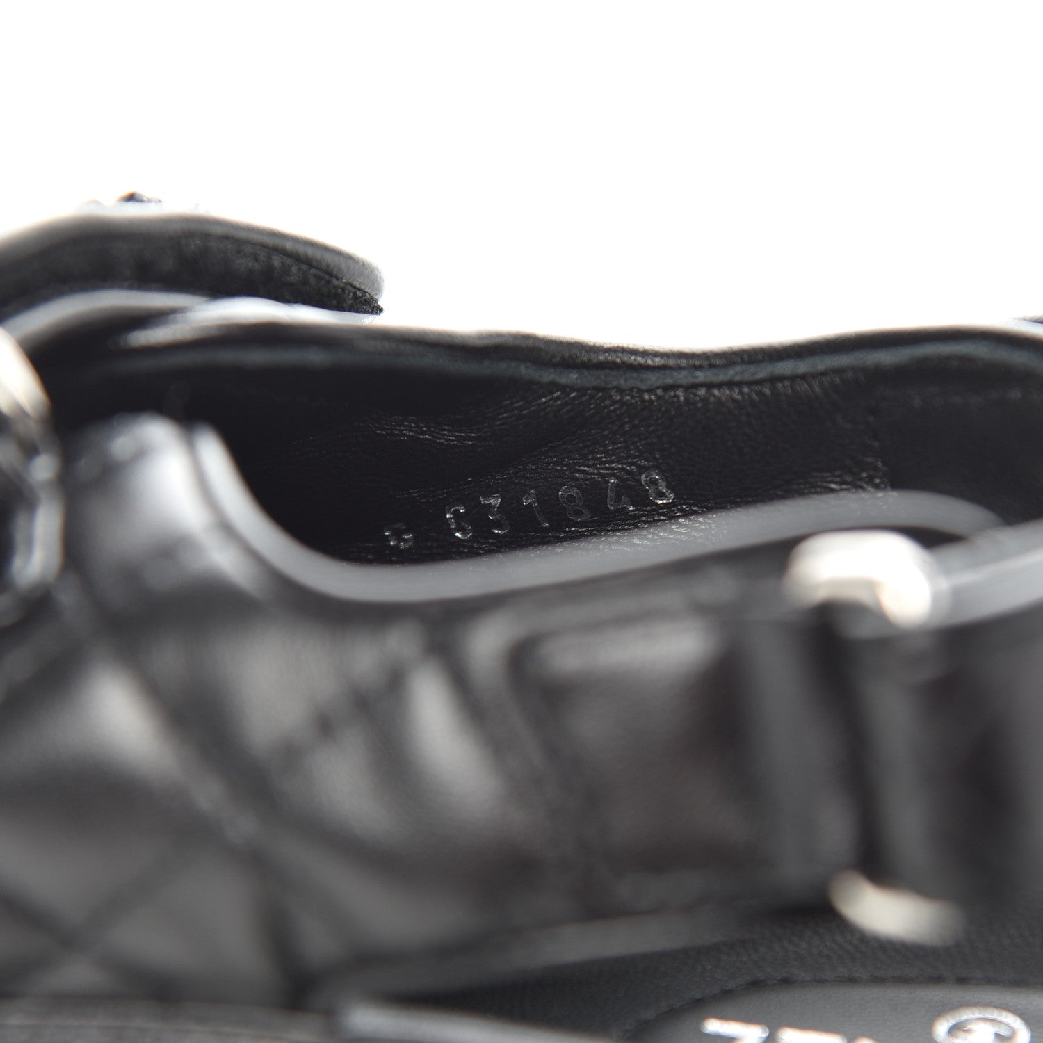 Chanel Lambskin Quilted Velcro Dad Sandals 38.5 Black 8 of 9