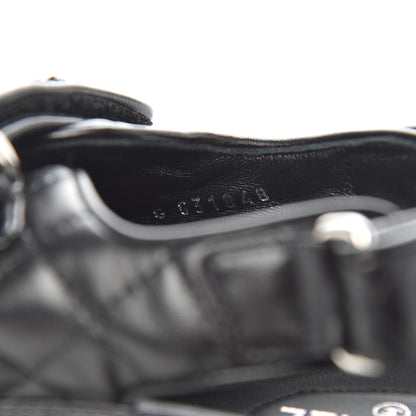 Chanel Lambskin Quilted Velcro Dad Sandals 38.5 Black 8 of 9