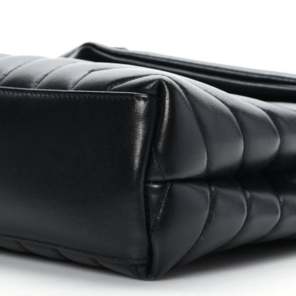 Saint Laurent Calfskin Y Quilted Monogram Small Loulou Chain Satchel Black 9 of 9
