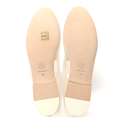 Chanel Mesh Grosgrain CC Ballerina Flats 39 Ivory 6 of 9