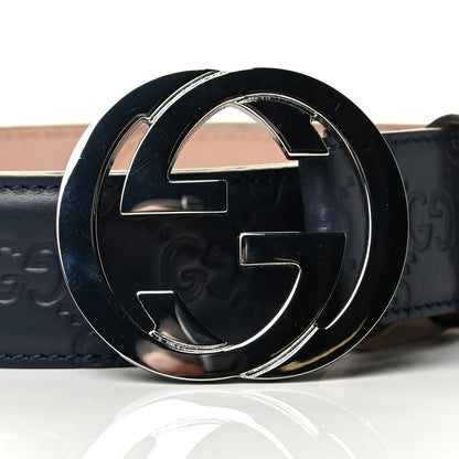 Gucci Guccissima Signature Interlocking G 40mm Belt 100 40 Blue 3 of 4