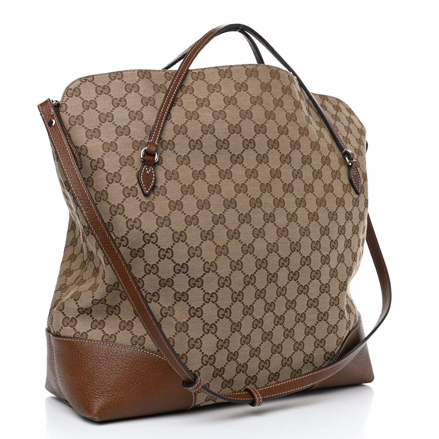 Monogram Large Bree Foldover Tote Beige Tabacco