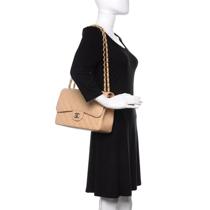 Chanel Caviar Quilted Jumbo Double Flap Beige Clair 2 of 10