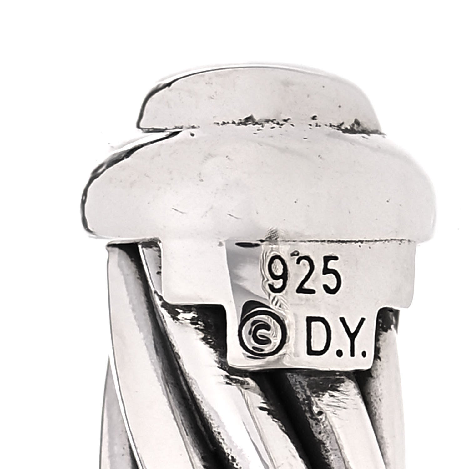 David Yurman Sterling Silver Black Diamond 7mm Cable Classics Station Bracelet 4 of 5